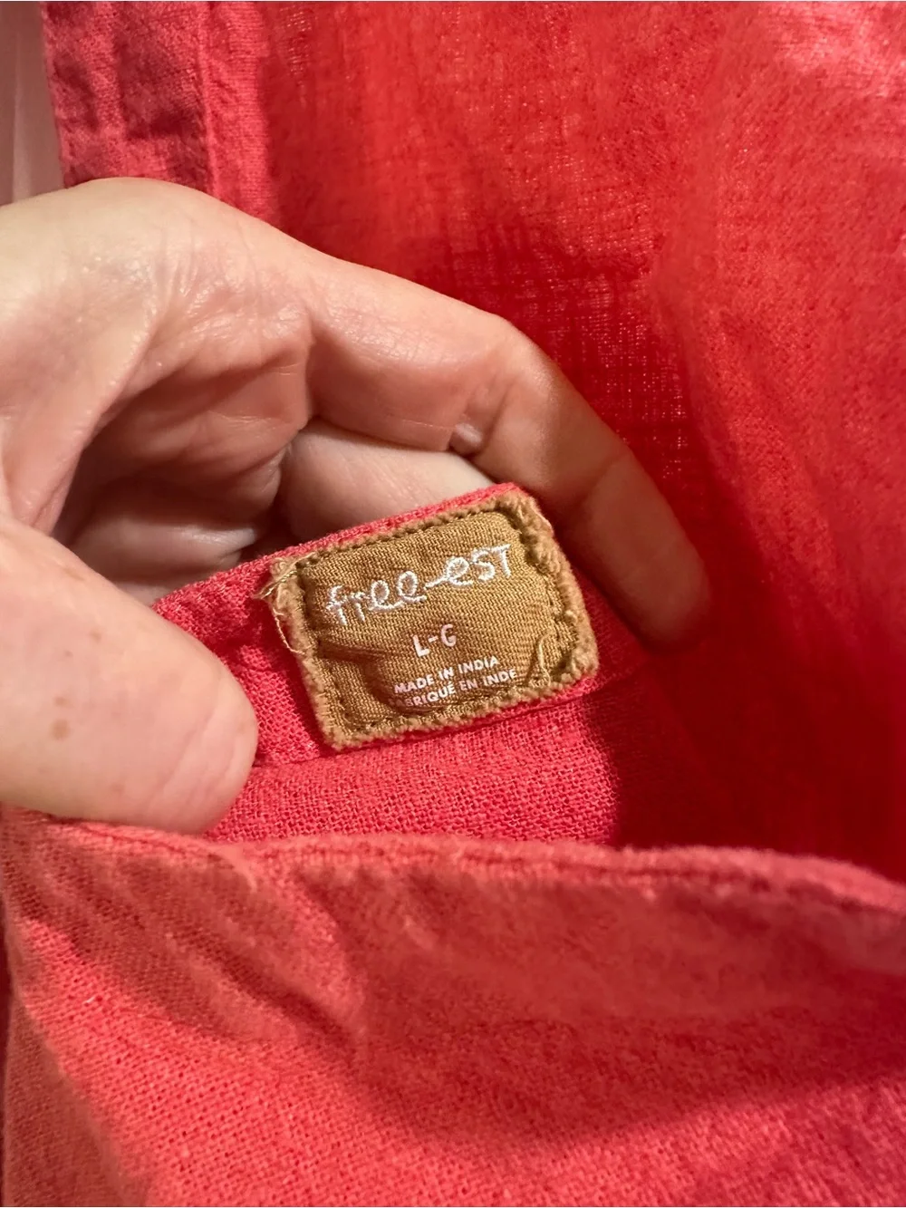 Free People Coral Red Linen dress